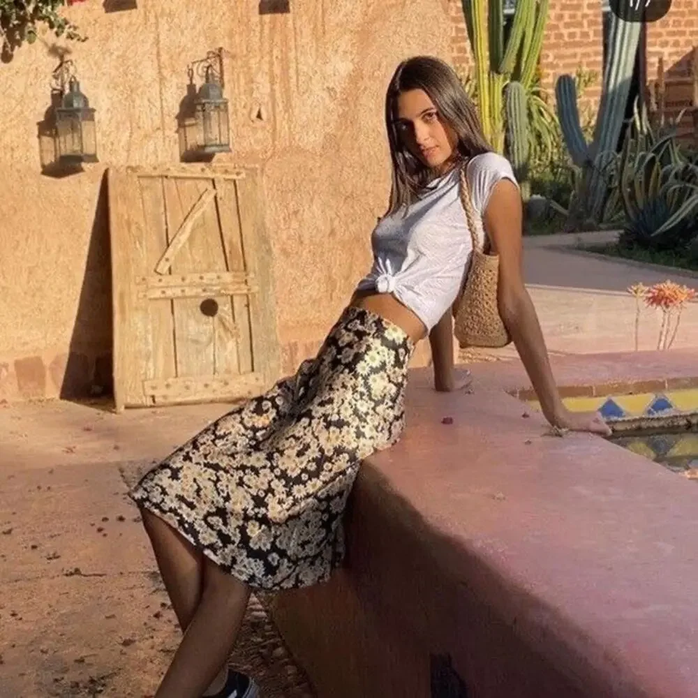 ✖️SOLD✖️Realisation Par Flower Power Slip Skirt Size S - Picture 3 of 9